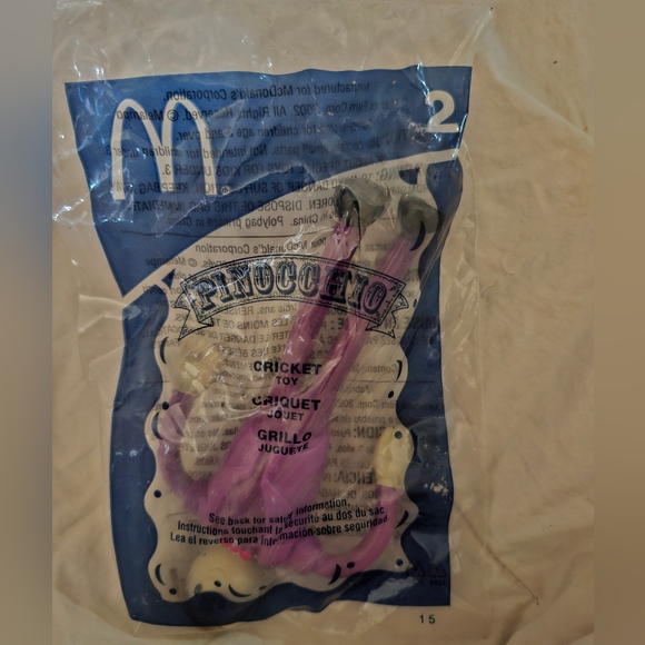 2/$20 Pinocchio Cricket Toy Made for McDonald's 2002 Jiminy Cricket - Picture 2 of 4